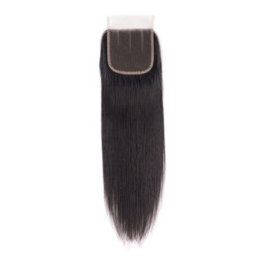 100% human hair 4*4 straight/body wave closure