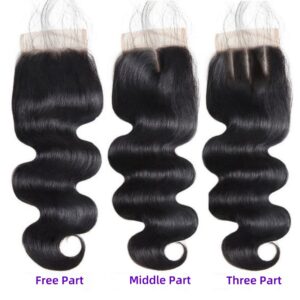 100% human hair 4*4 closure body wave closure