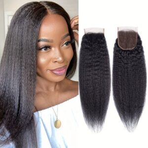 100% human hair 4*4 yaki kinky straight braids