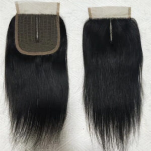 100% human hair 4*4 t closure straight braids