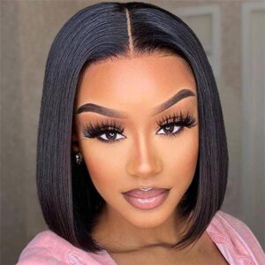 100% human hair straight bob wig