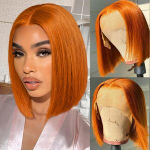 180% 13x4 Front lace Bob Human Hair Wigs 100%
