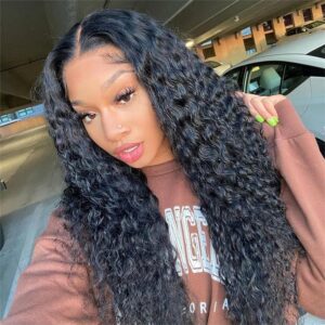 250% 4*4 lace closure water wave natural color human hair 100%