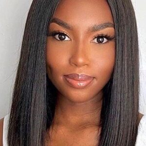 200% STRAIGHT NATURAL COLOR BIG 13*4 FRONTAL LACE BOB HUMAN HAIR WIG 100%