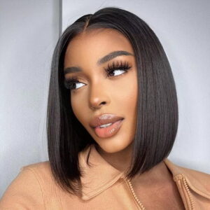 Short Straight Bob 100% HUMAN HAIR Wigs