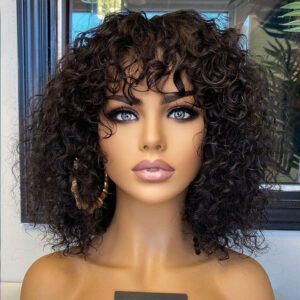 water wave curly no lace human hair wig 100%