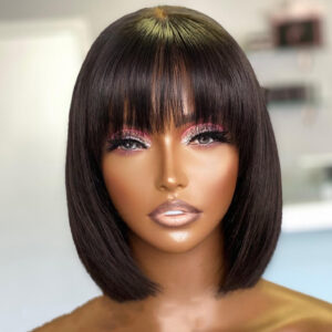 2*4 swiss lace human hair wig 100% 10 inch
