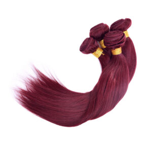 straight burgundy weave human hair 100%