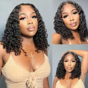 4*1 t bob deep wave 150% density human hair 100% wig
