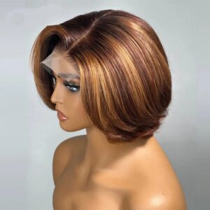 4*4 frontal lace straight bob wig